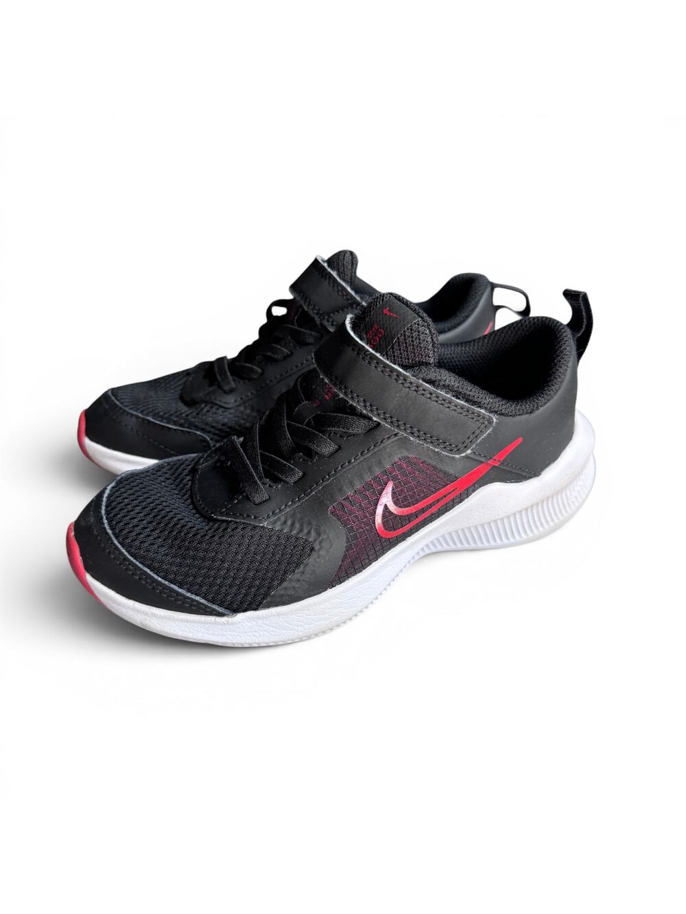 Nike Downshifter 11 Running Shoes – Black/Red – Kids Size 12.5C